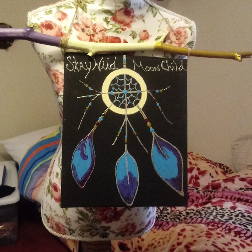 Moon Child hand painted wall decor